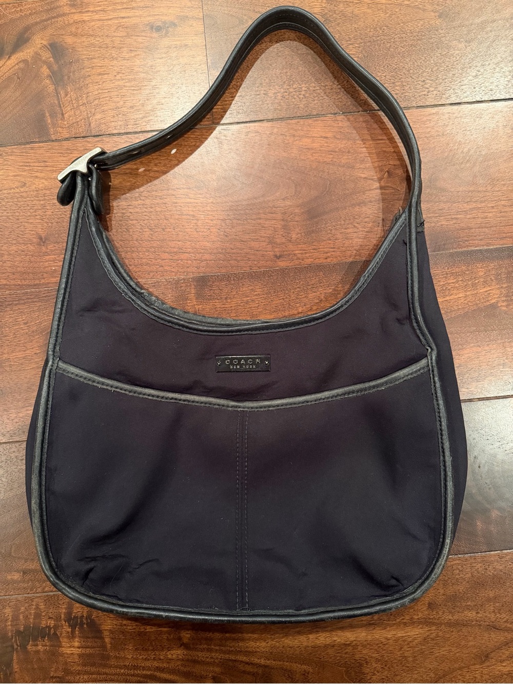 Vintage Coach Neo Ergo Pocket Zip Neoprene & Leather Satchel Purse 6203 Black - Picture 2 of 9